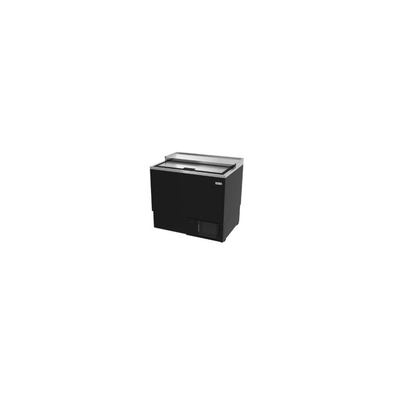 ASBER AGF-50-HC Glass Froster en Vinil Negro 2 Puerta Solida Corrediza 44.1 Pies Cúbicos